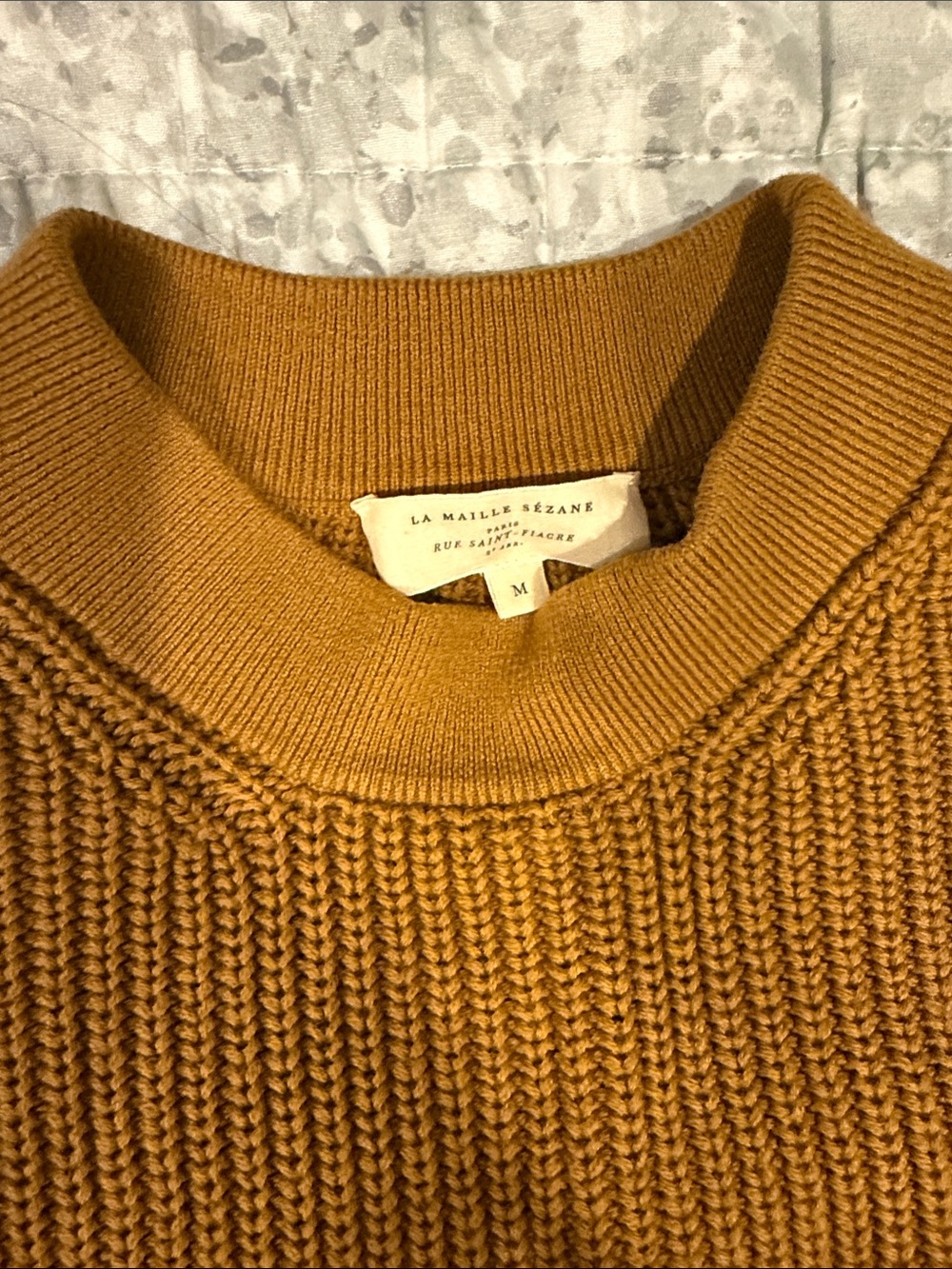 Sezane Chunky Crewneck Sweater in Caramel - Picture 2 of 3